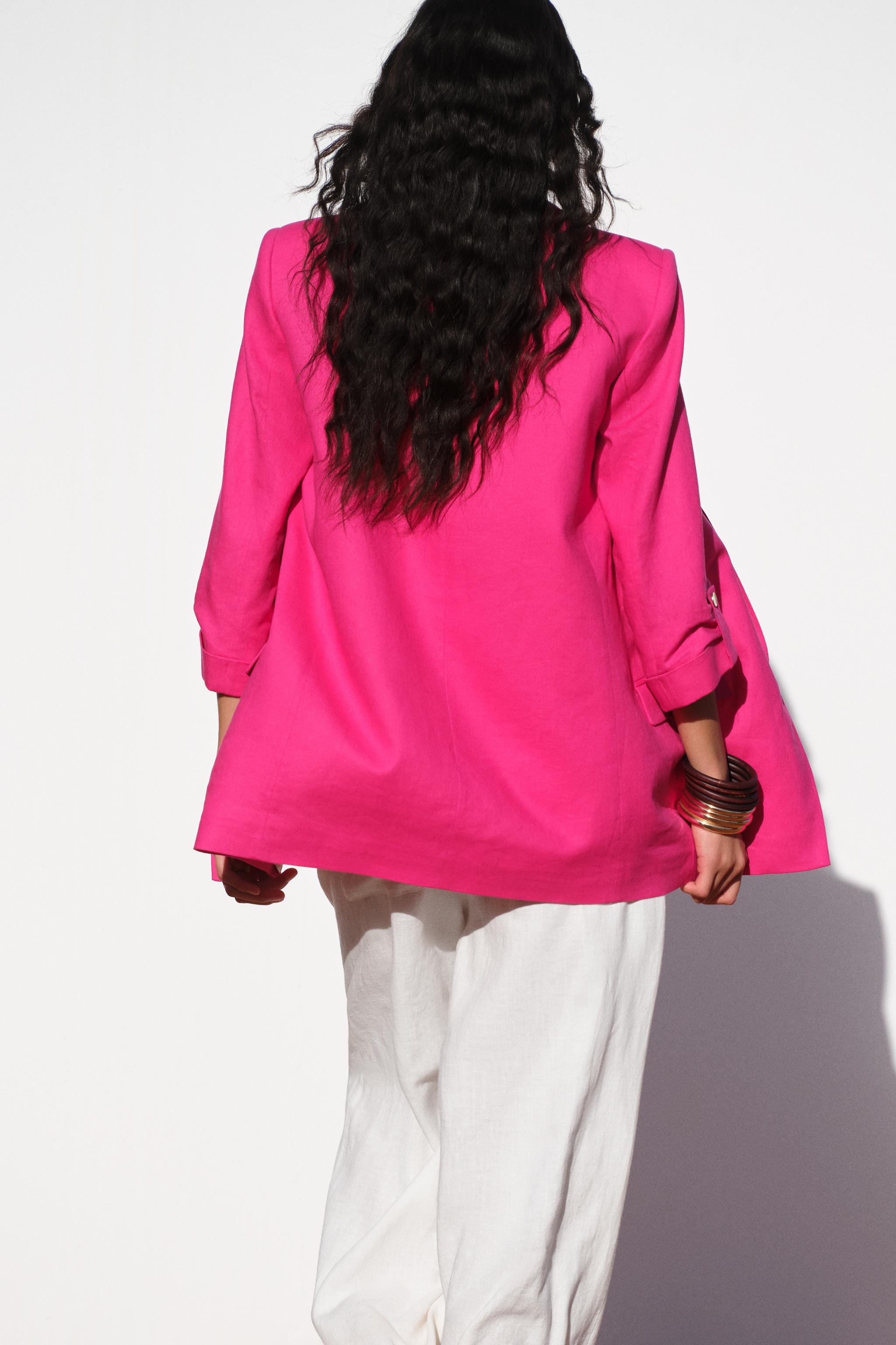 ☆ドイツ発*ZARA*新作*ロールアップスリーブブレザー/PINK☆ ☆ドイツ発*ZARA*新作*ロールアップスリーブブレザー/PINK
