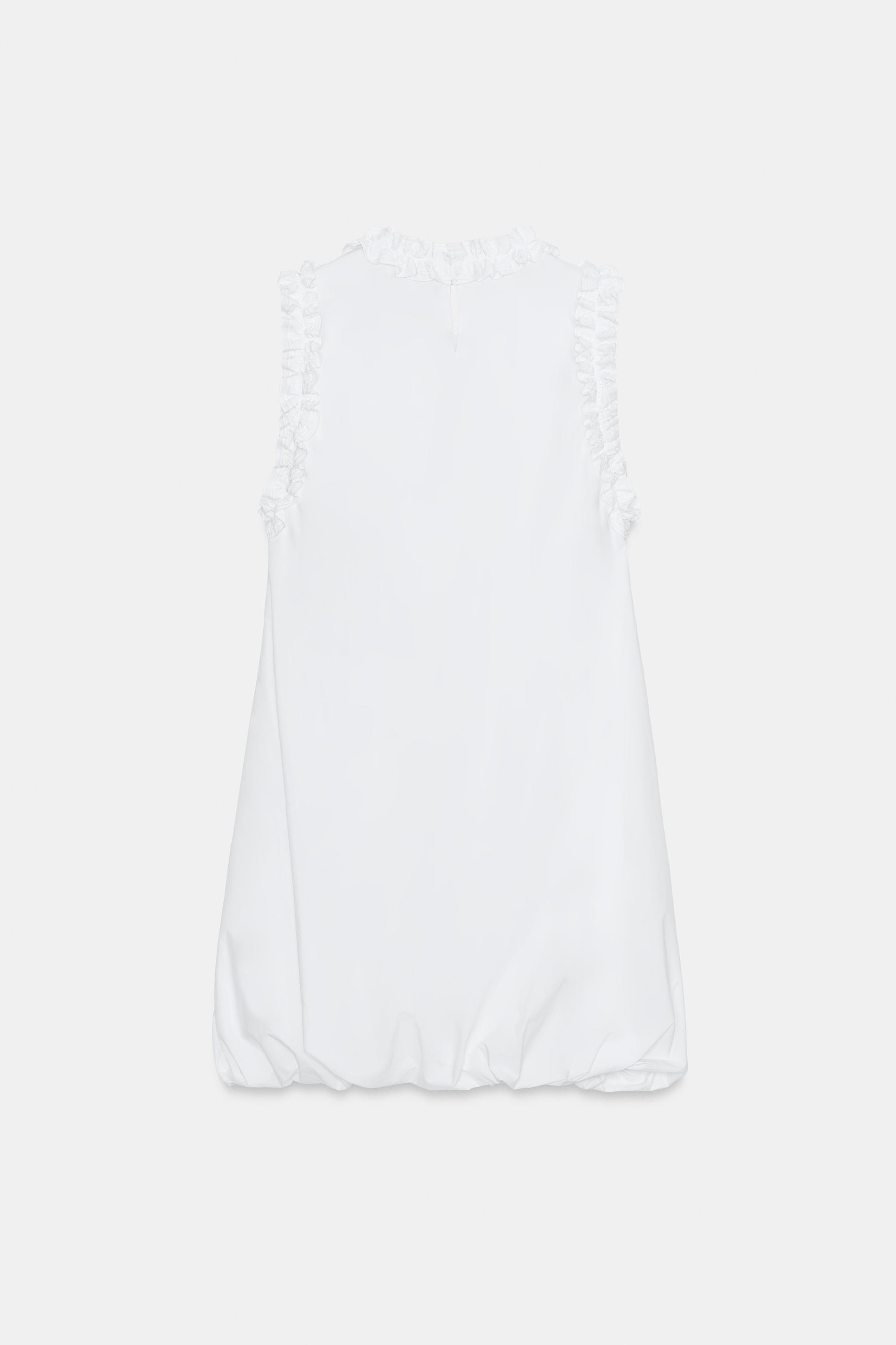 RUFFLED POPLIN DRESS