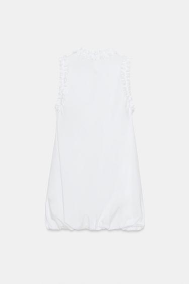 POPLIN RUFFLED DRESS - White by Zara - Image 5