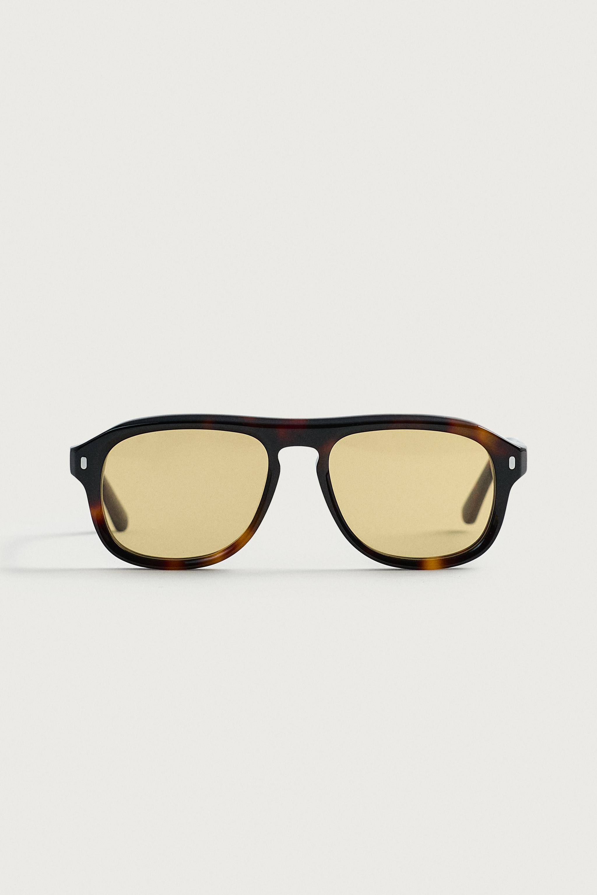 RECTANGULAR SUNGLASSES — Tortoise shell