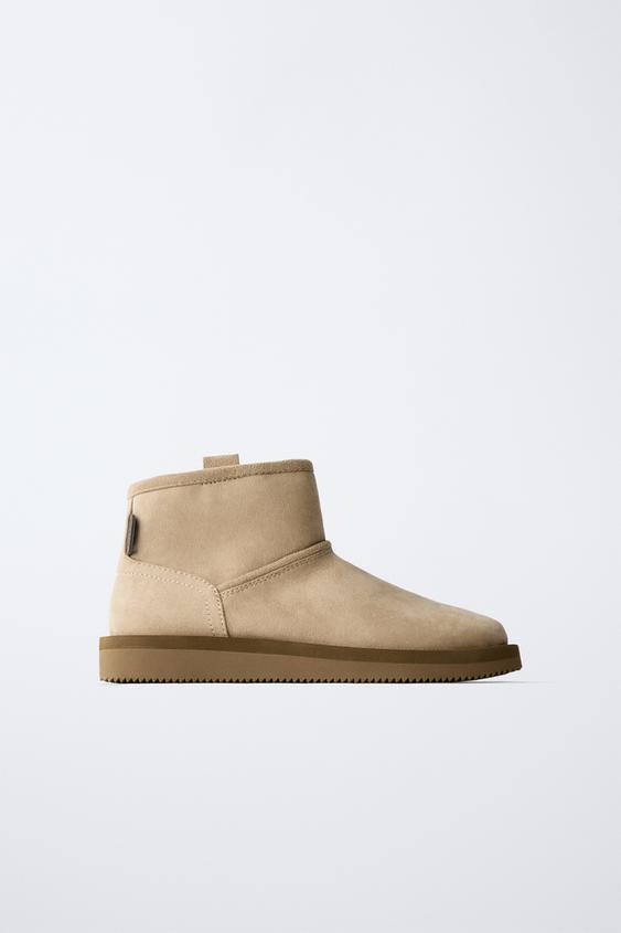 بوط فرو - بني رملي الخاص بـ Zara - صورة 0