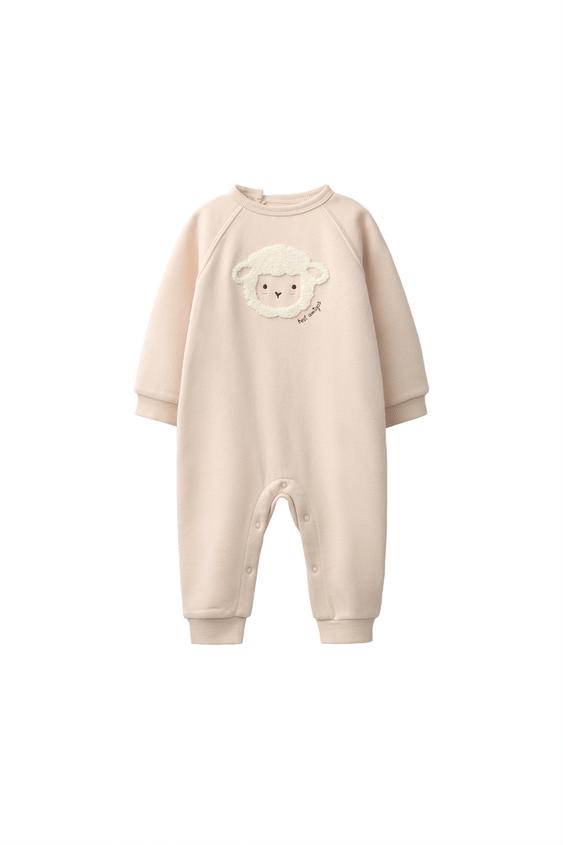 EMBROIDERED COW FULL-LENGTH JUMPSUIT - Beige-pink by Zara - Image 0