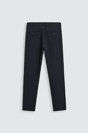PANTALON CHINO STRUCTURÉ CONFORT - Bleu marine foncé de Zara - Image 7