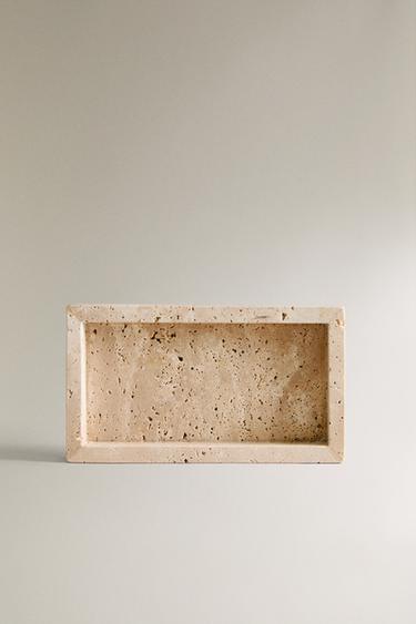 Zara BEIGE MARBLE BATHROOM SOAP DISH - Beige