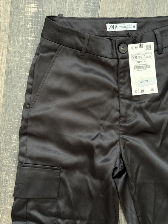 SATIN EFFECT CARGO PANTS - Image 4