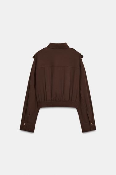 CHEMISE À PATTES D'ÉPAULE - Marron de Zara - Image 5