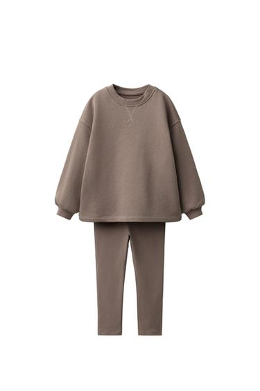 CONJUNTO SUDADERA Y LEGGING LISO - Marrón / Topo de Zara