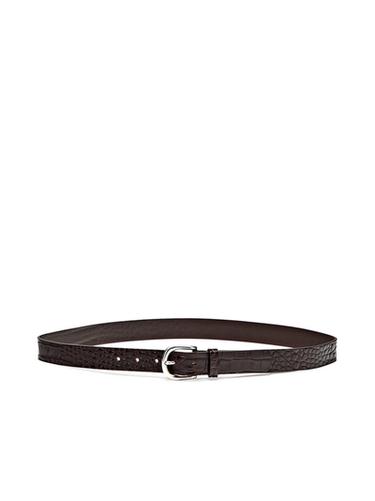 Ceinture gravée en cuir nappa - Marron chiné de Zara