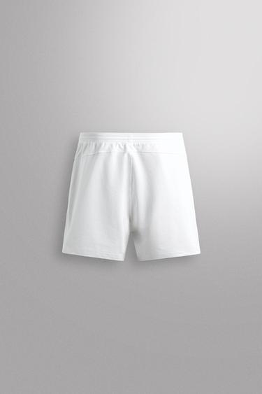 SHORT DE SPORT MÉLANGE COTON 9 POUCES - Blanc de Zara - Image 7