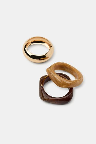 LOT DE 3 BRACELETS RIGIDES - Marron de Zara - Image 3