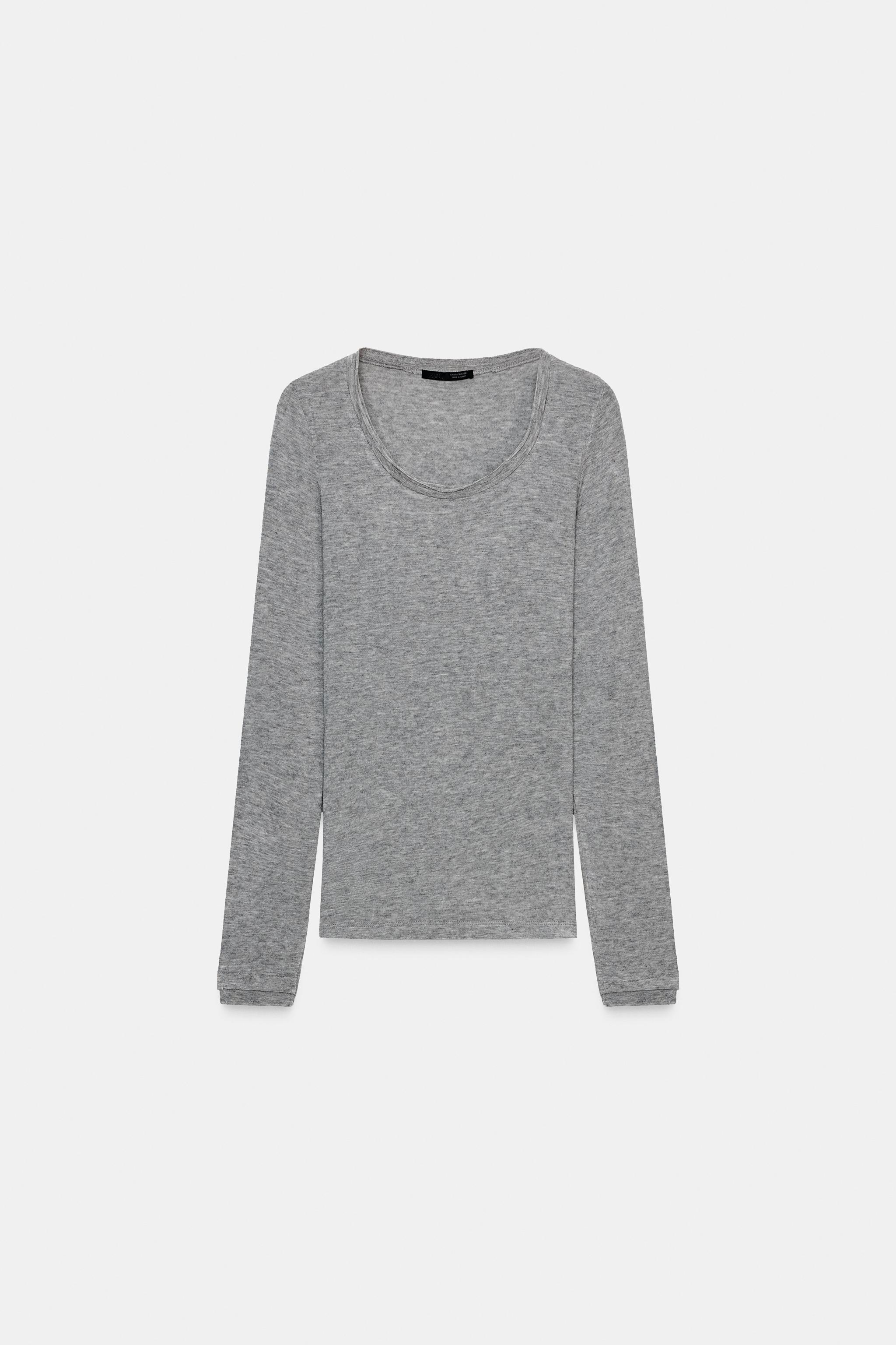 【 Saruwa2♡ 】 LONG SLEEVE T-SHIRT - Mink marl | ZARA Canada
