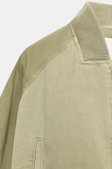 WASHED EFFECT BOMBER JACKET - Light khaki by Zara - Image 10