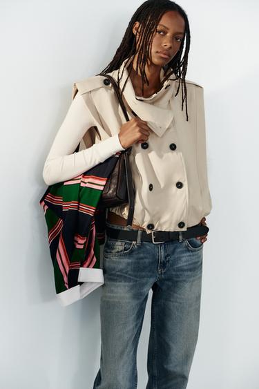 GILET À PLIS ET BOUTONS - Beige de Zara - Image 3