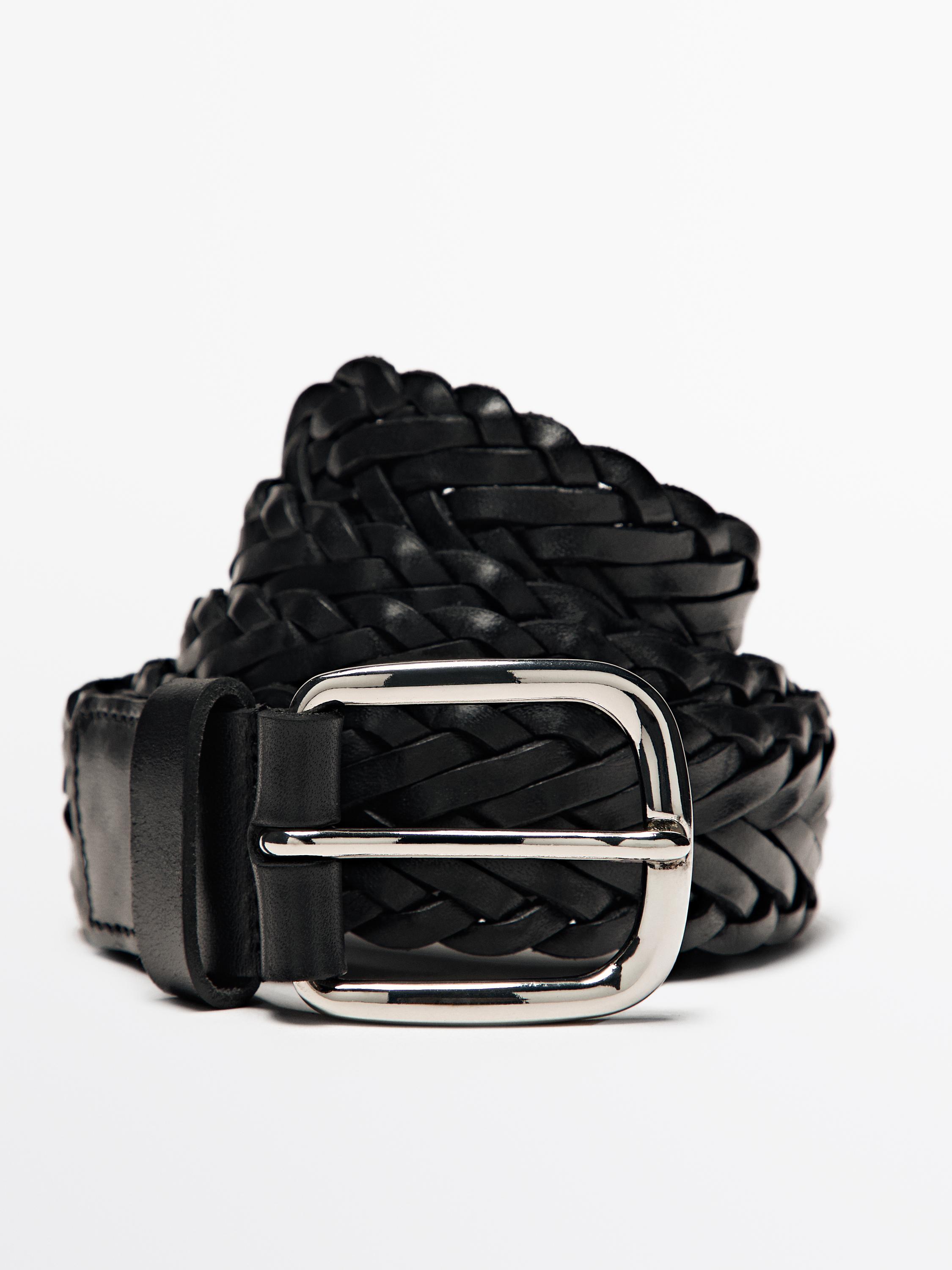 Braided nappa leather belt