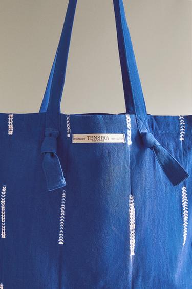 TOTE BAG COTON X TENSIRA - Bleu de Zara - Image 3