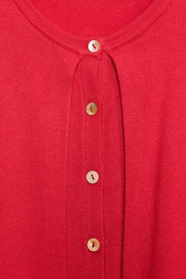 GILET EN MAILLE DOUBLE ÉPAISSEUR - Rouge de Zara - Image 8