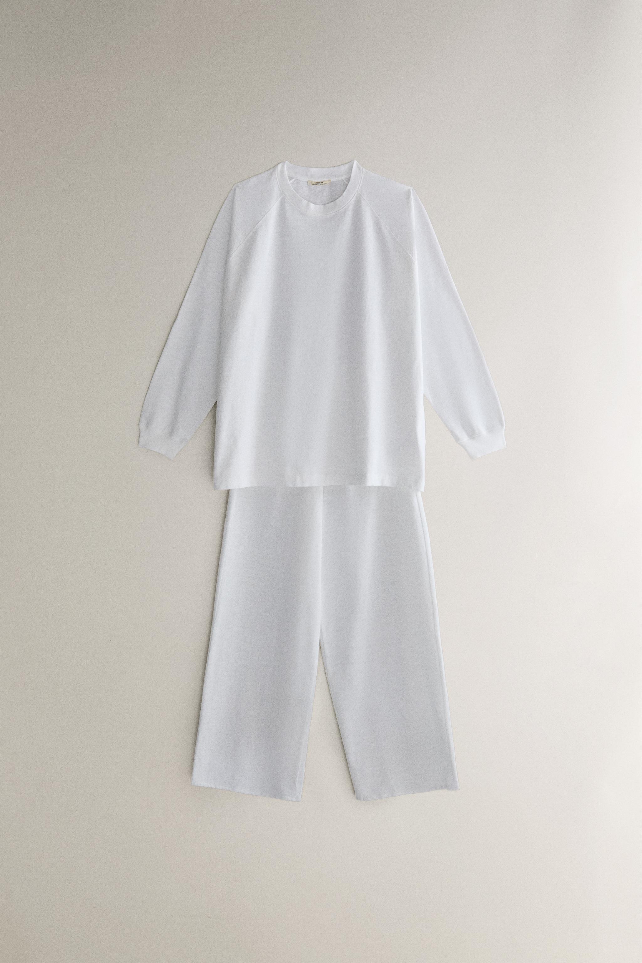 LONG SLEEVE T-SHIRT - White | ZARA Canada