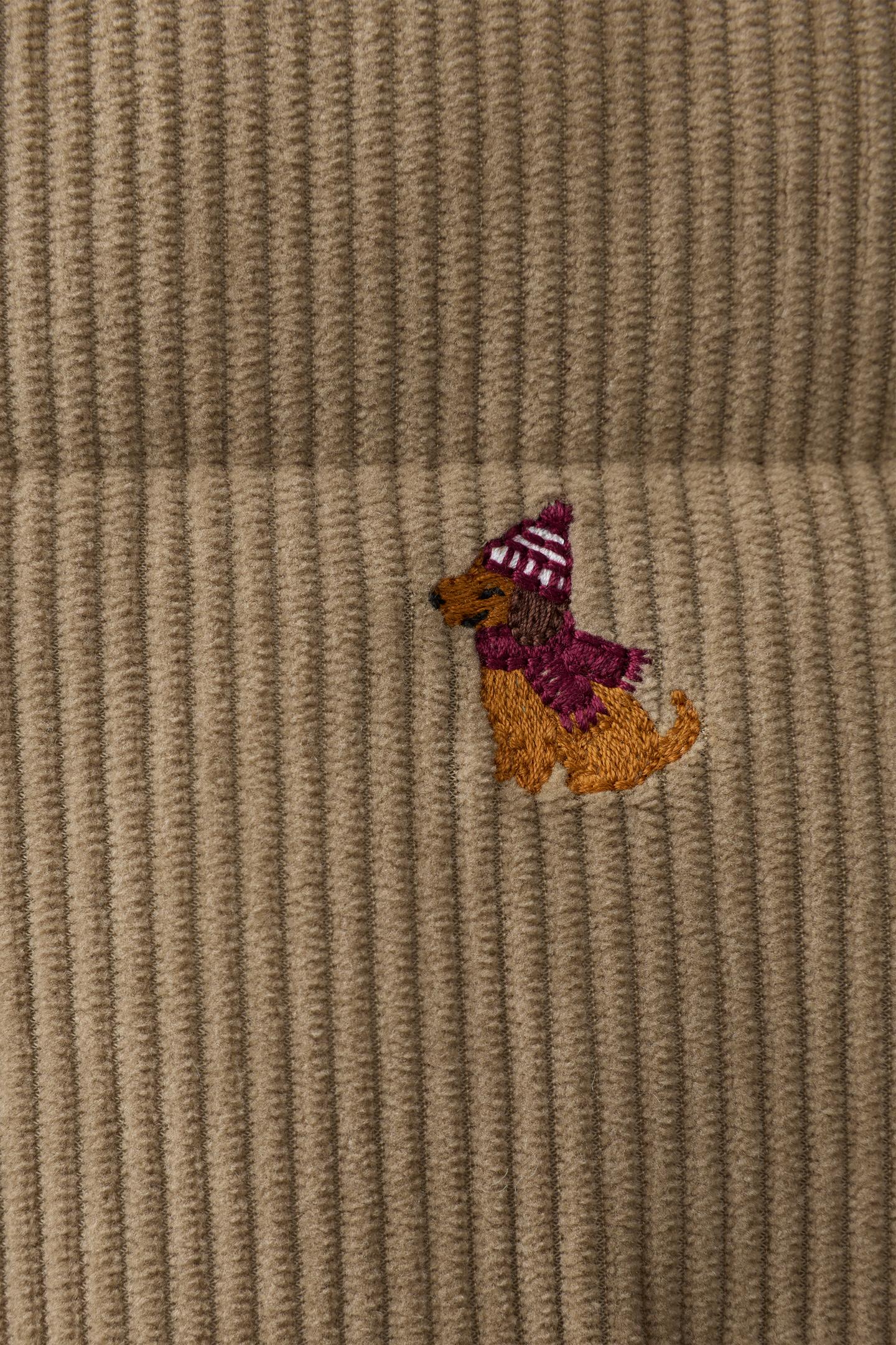 Детская куртка Zara Embroidered Dog Quilted, цвет: Серо-коричневый коричневый — фото 8