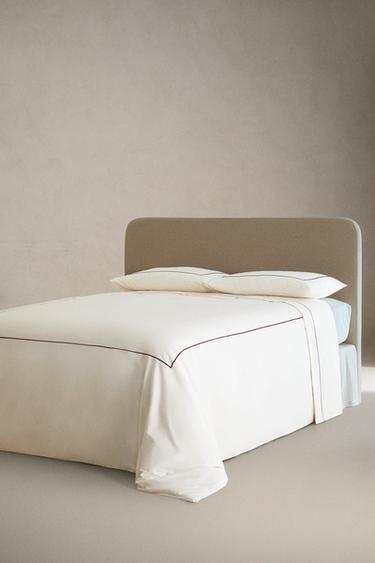 SATEEN DUVET COVER WITH TRIM - Burgundy by Zara - Image 1