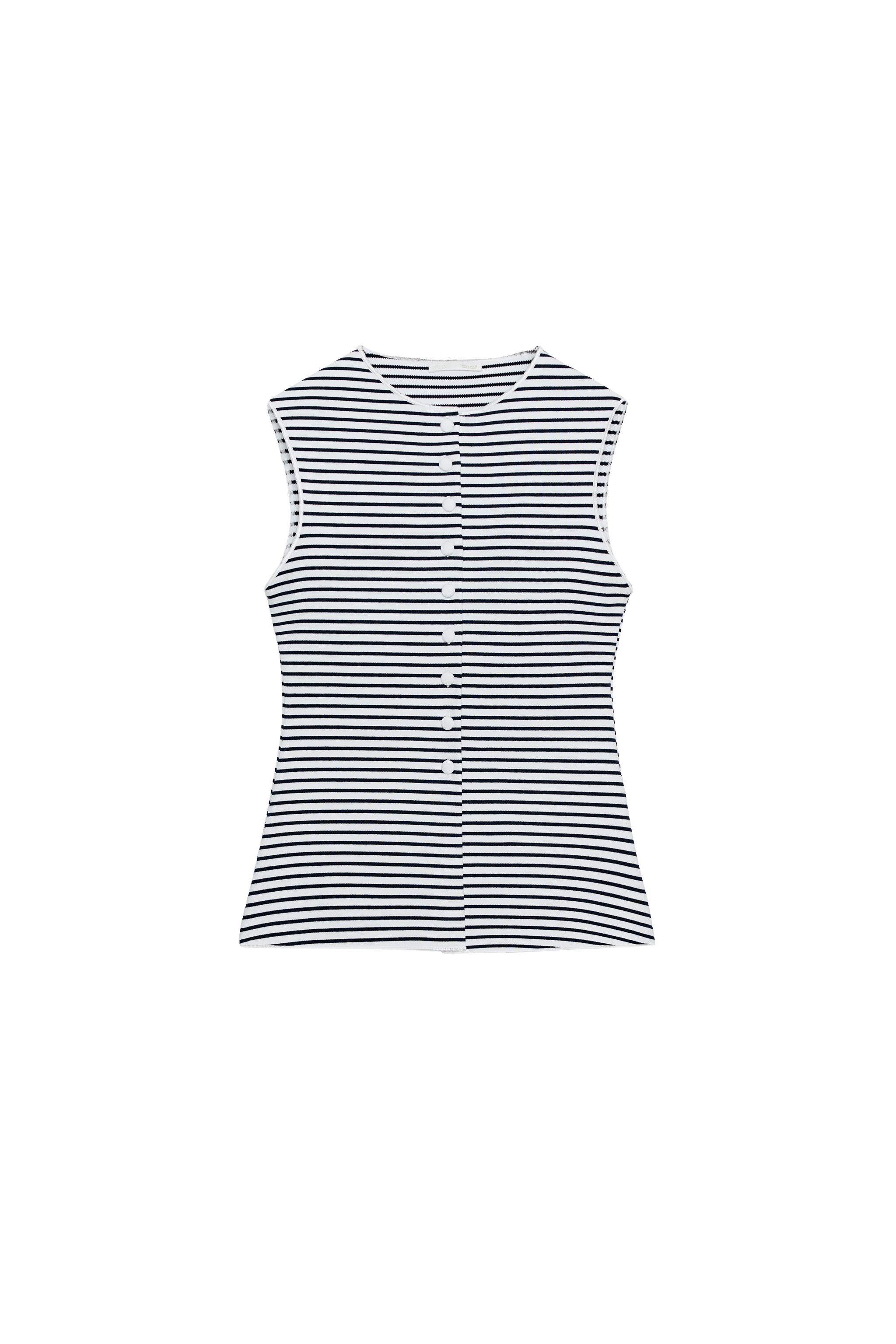 ボタン留めベストトップス - ストライプ | ZARA Japan / 日本