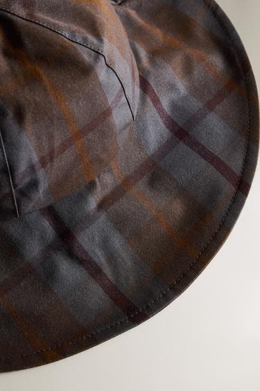 CHILDREN'S TARTAN CHECK HAT - Brown-Blue by Zara - Image 1