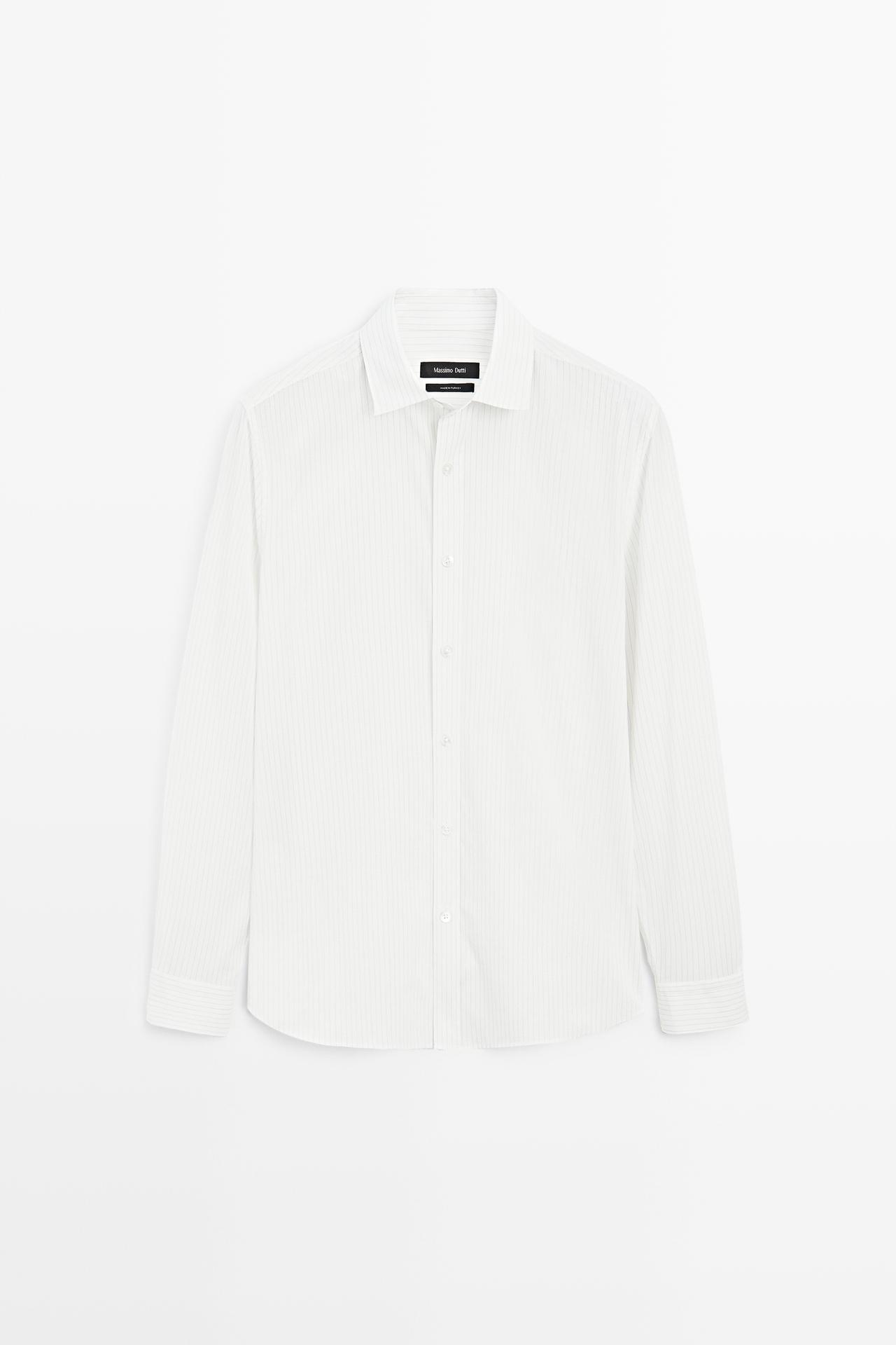 100% cotton striped shirt — White