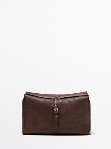 Zara Nappa leather travel toiletry bag - Chocolate