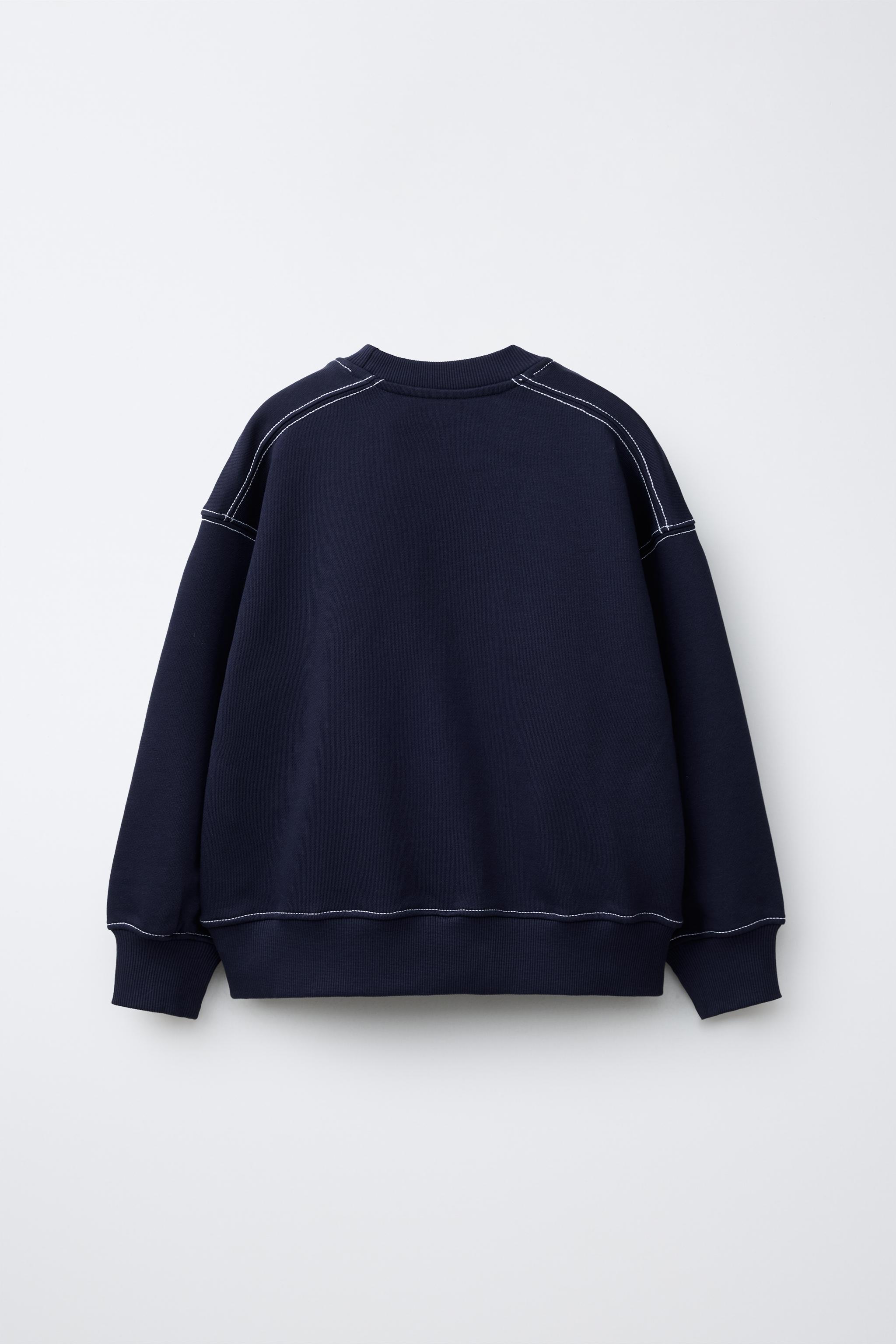 TOPSTITCH PLUSH SWEATSHIRT AND PANTS SET