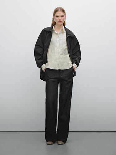 Chemisier à carreaux en coton mélangé - Blanc de Zara - Image 0