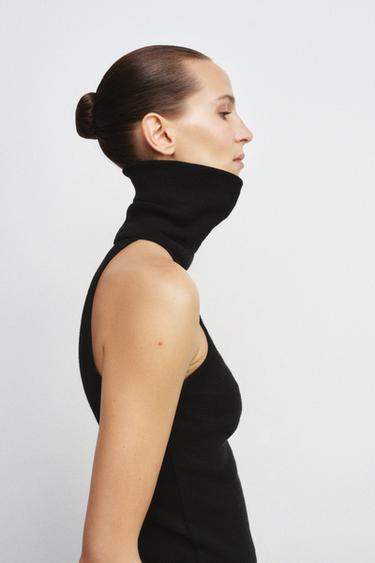Zara 高領無袖上衣 - 黑色