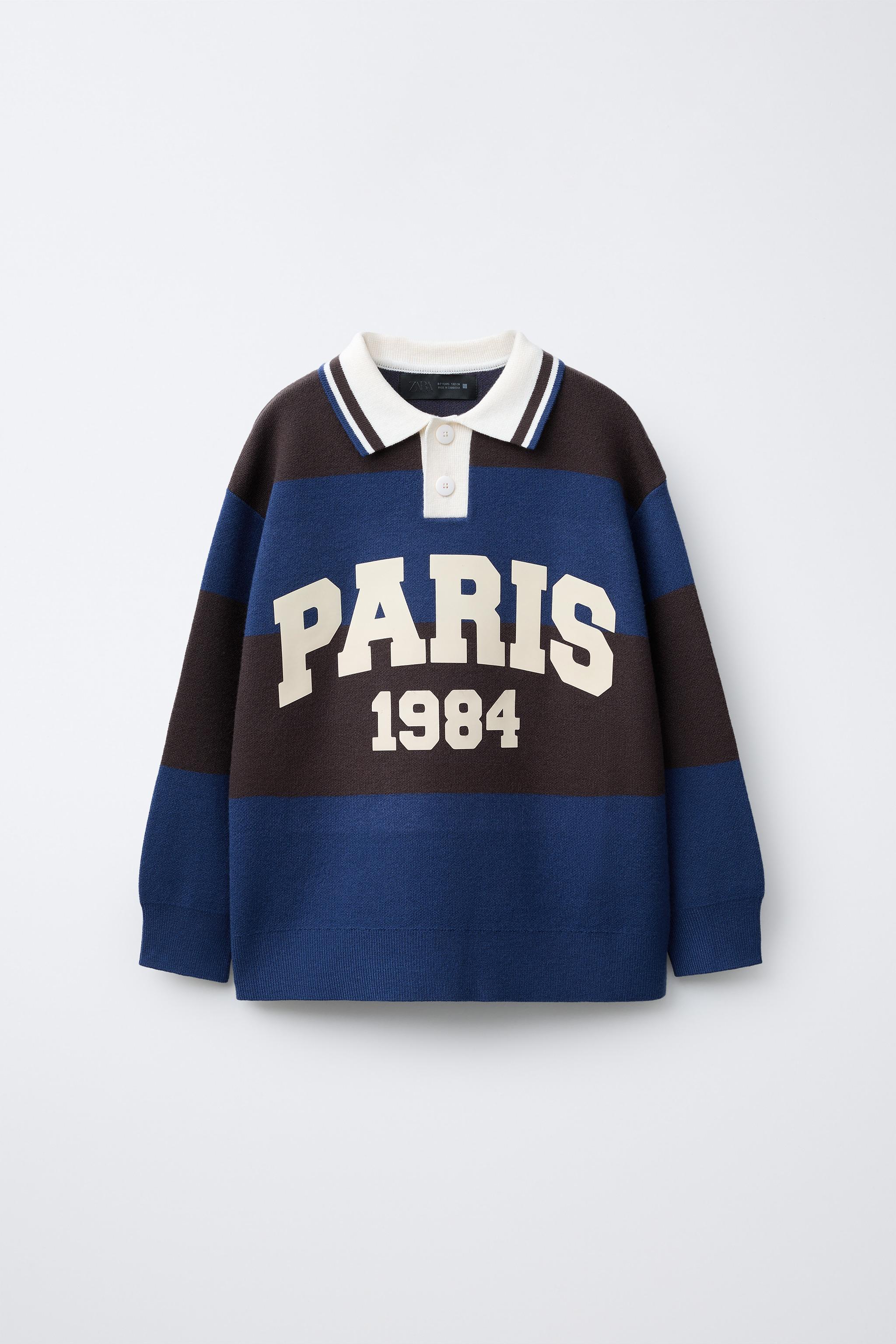 PRINTED STRIPED KNIT POLO JUMPER