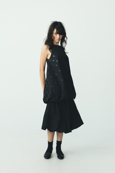 POLKA DOT PRINT BALLOON DRESS - Black by Zara
