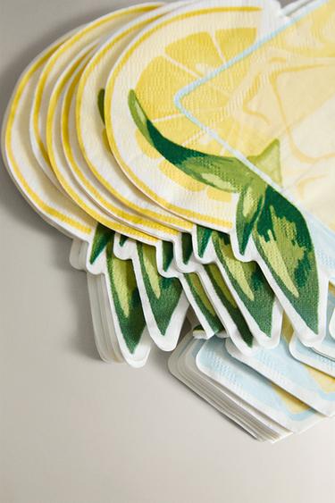 LOT SERVIETTES DE TABLE PAPIER LIMONADE (LOT DE 20) - Jaune de Zara - Image 2
