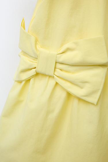 POPLIN DRESS WITH BOWS - Yellow by Zara - Image 3