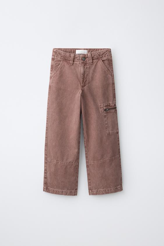 Zara ZIPPER CARGO PANTS - dirty-mauve - Image 0