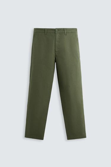 STANDARD FIT CHINO TROUSERS - Khaki by Zara