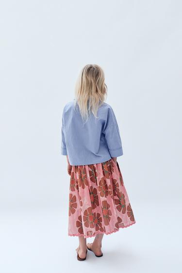 6-14 AÑOS/ FALDA MIDI ESTAMPADO FLORES LIMITED EDITION - Estampado de Zara