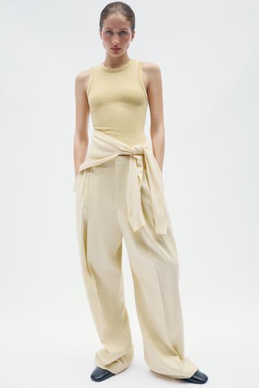 TOP RIB TIRANTES - Vainilla de Zara - Imagen 0