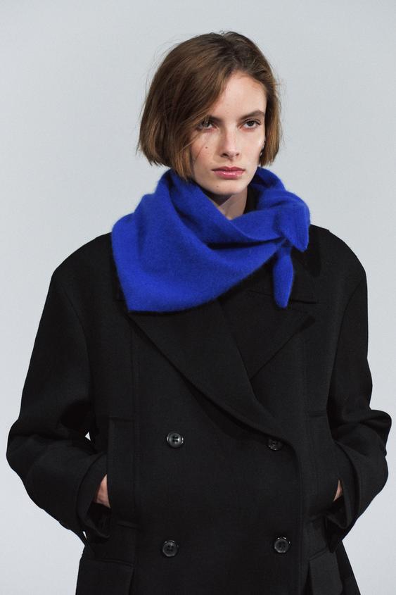 PLAIN 100% CASHMERE BANDANA - Bluish by Zara - Image 0