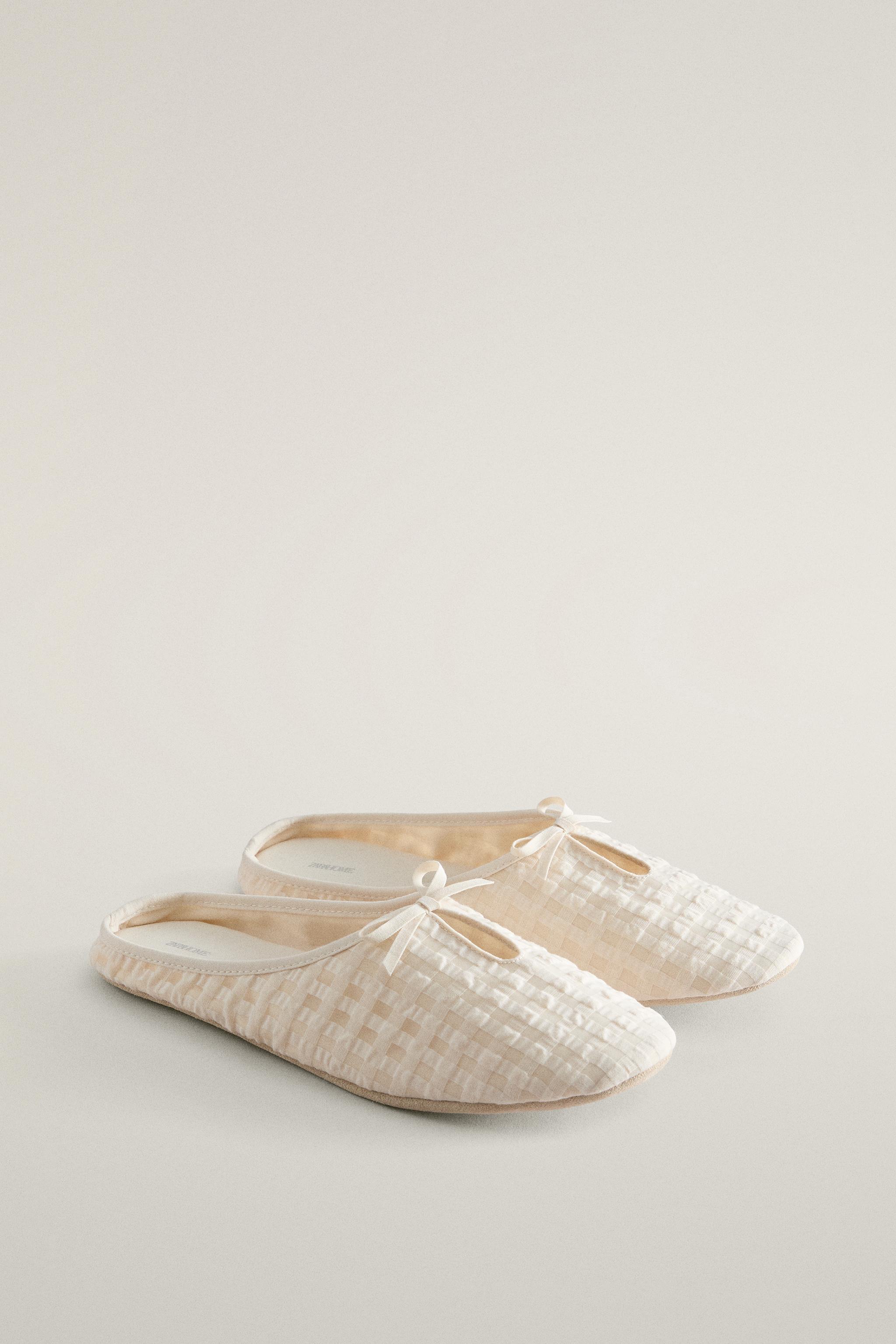 GINGHAM MULE SLIPPERS