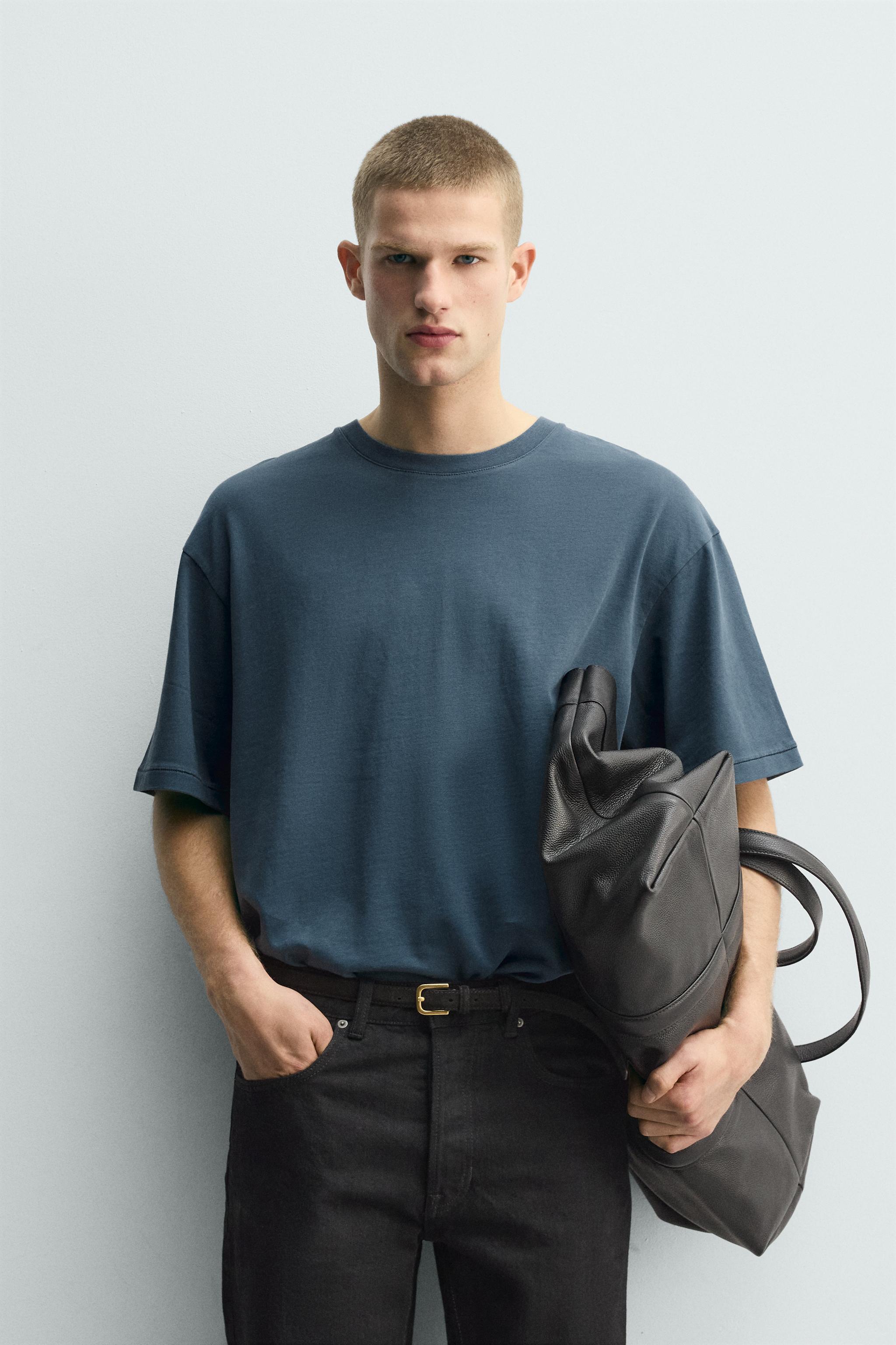 RELAXED FIT PATCH T-SHIRT — Blue