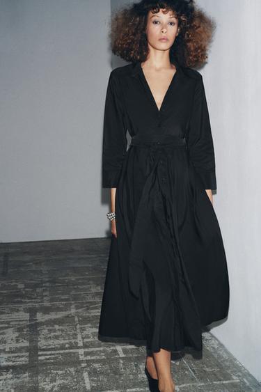 ROBE CHEMISE MI-LONGUE ZW COLLECTION - Noir de Zara - Image 4