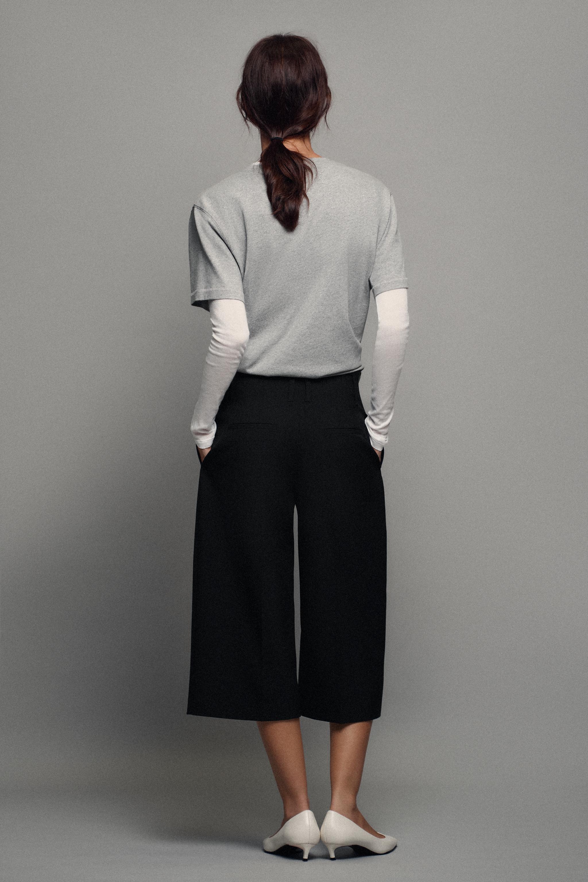 Zara ZW COLLECTION PENSLİ DÜZ KESİM BERMUDA görsel 3