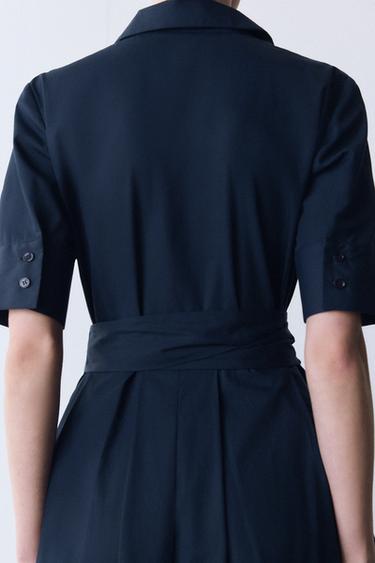 VESTIDO CAMISERO  ZW COLLECTION - Marino de Zara