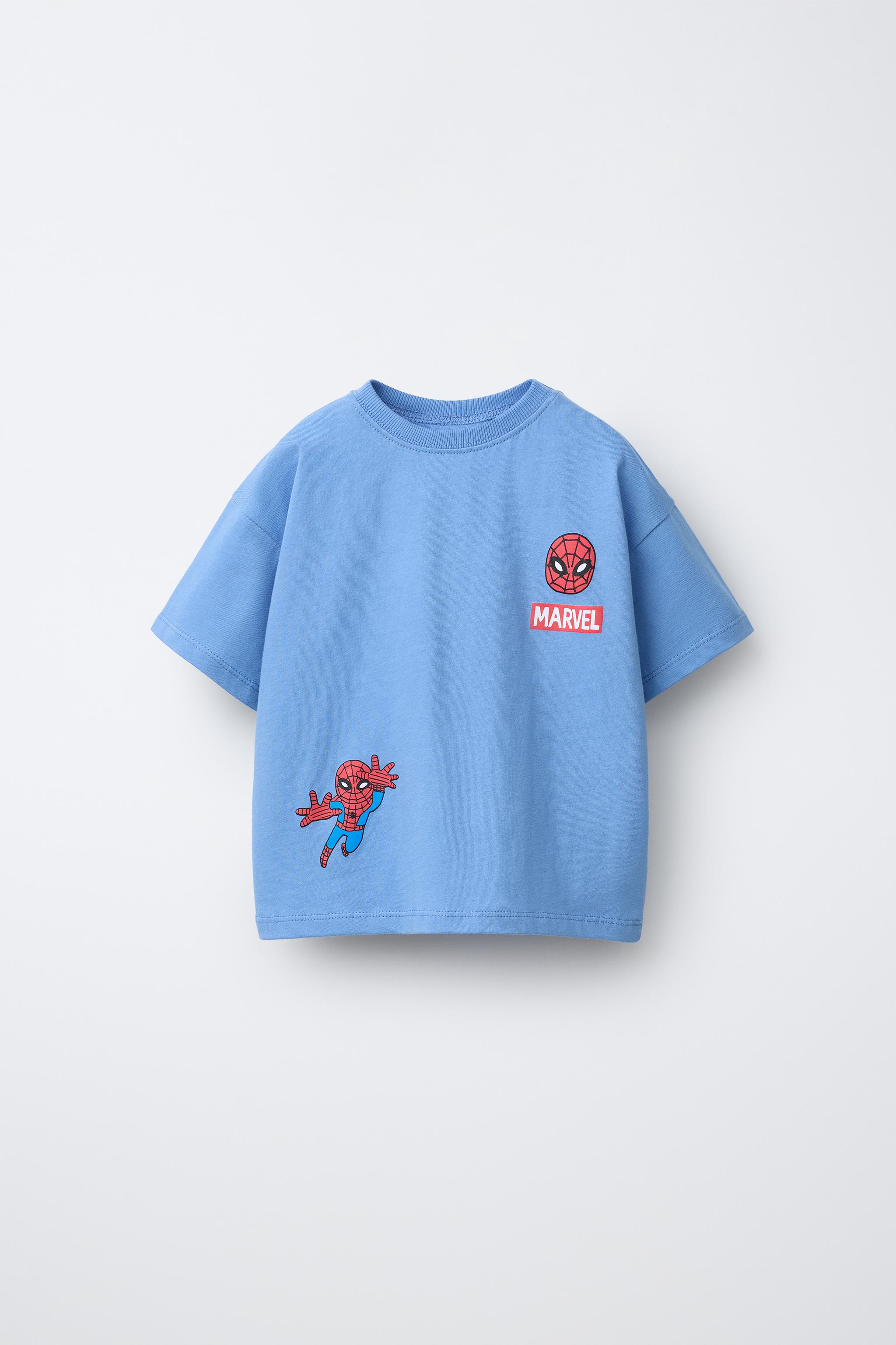SPIDER-MAN © MARVEL PRINTED T-SHIRT - Light blue | ZARA United States