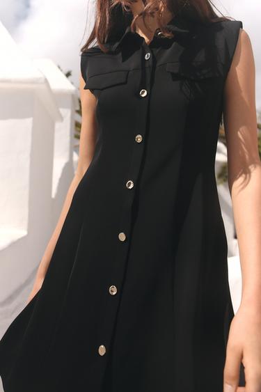 MINI CREPE DRESS - Black by Zara