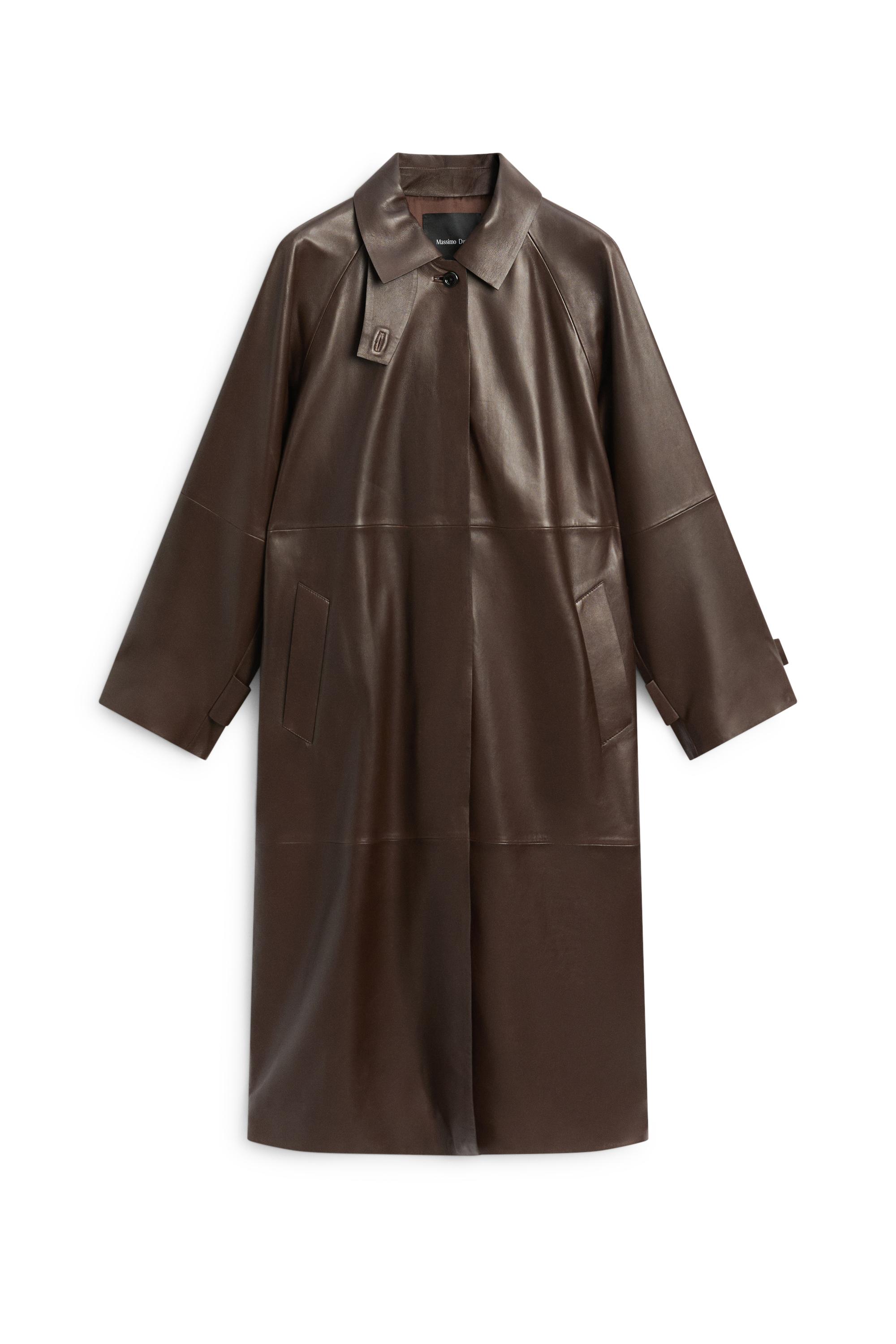 Long Nappa leather trench coat - Chocolate | ZARA United States
