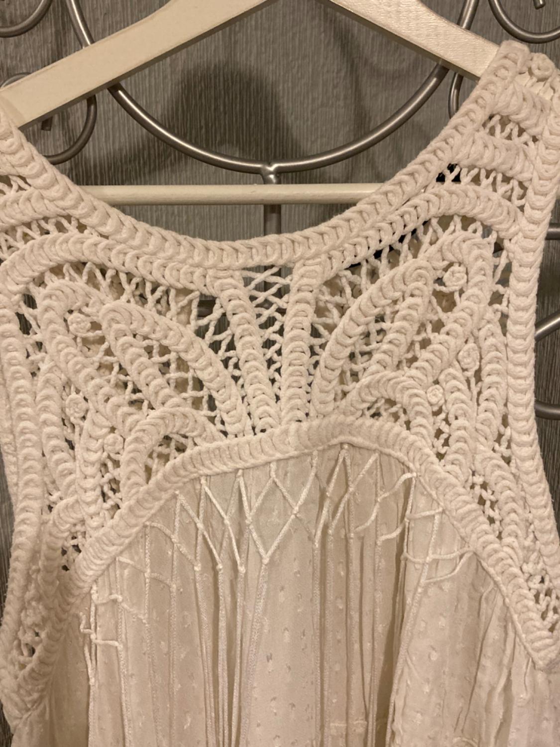DOTTED MESH DRESS WITH CROCHET BIB FRONT - Image 3