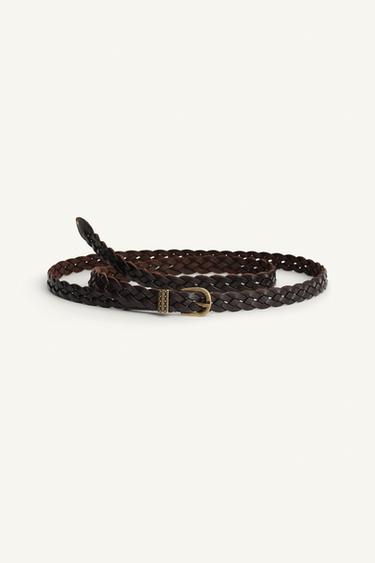 Zara LIMITED EDITION LEATHER BELT - Dark brown