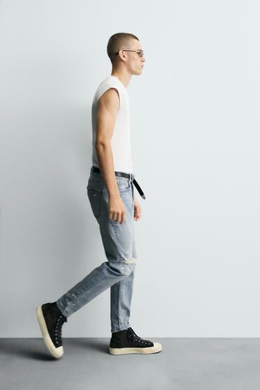 JEAN SKINNY FIT DÉCHIRÉ - Bleu clair de Zara - Image 5